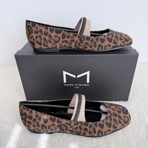 Marc Fisher LTD Urella3 Mary Jane Flat, Brown Leopard, Women's 9M